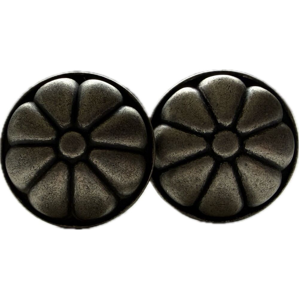 2x Cupboard Drawer Knob Pull 1-3/8" Spoke Design Pewter Kitchen Bathroom Dresser